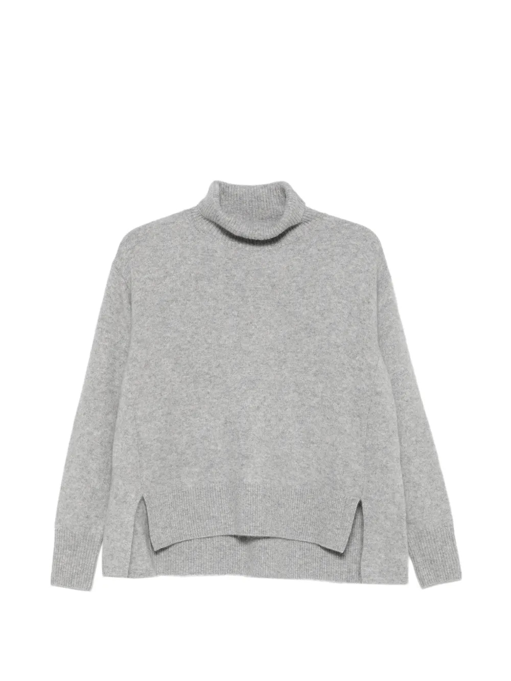 C.t.plage Roll-neck Side-slit Sweater In Gray