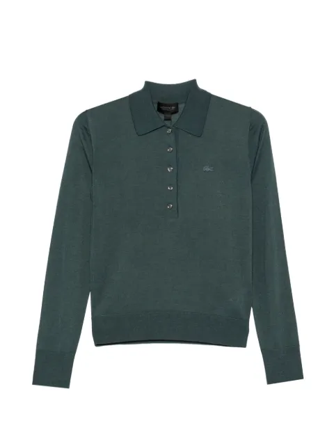 Lacoste logo-patch button-up polo top