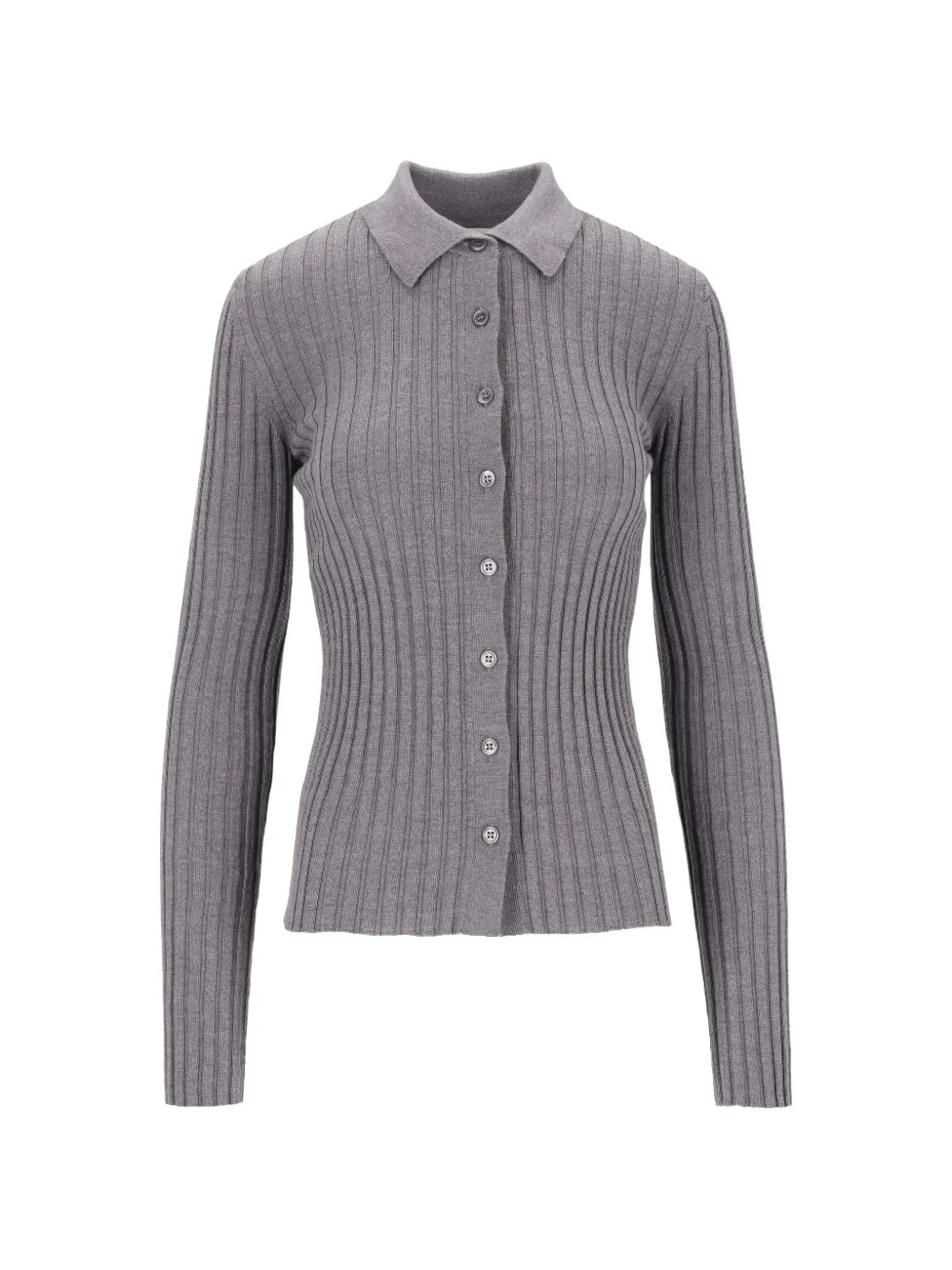 Mauro Grifoni ribbed-knit wool cardigan - Grey