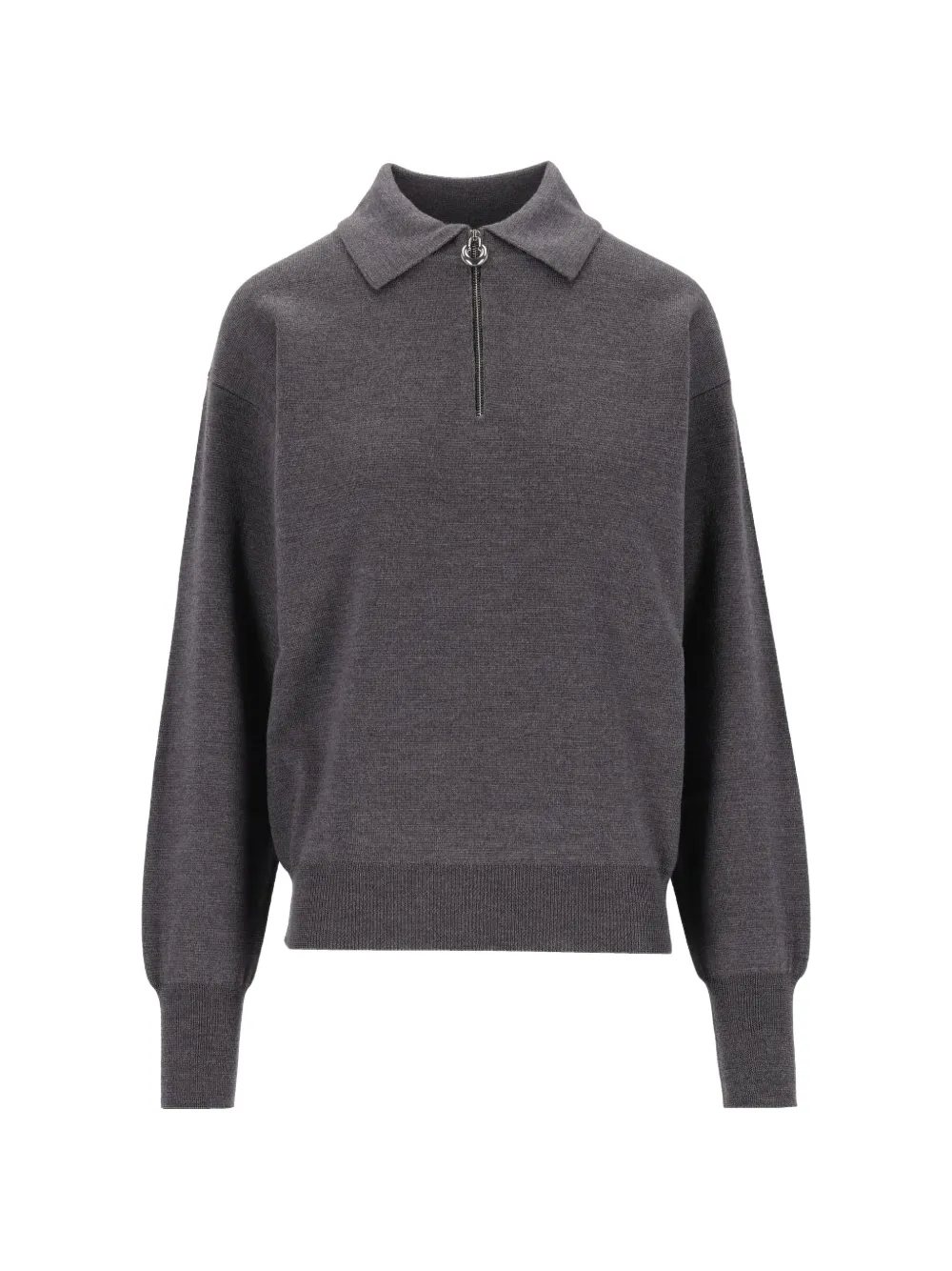 Mauro Grifoni quarter-zip wool polo shirt - Grigio