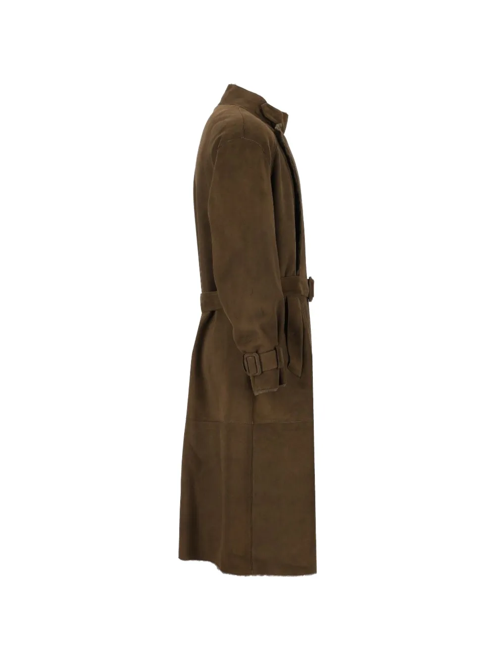 Giorgio Armani Lammy trenchcoat met dubbele rij knopen Groen