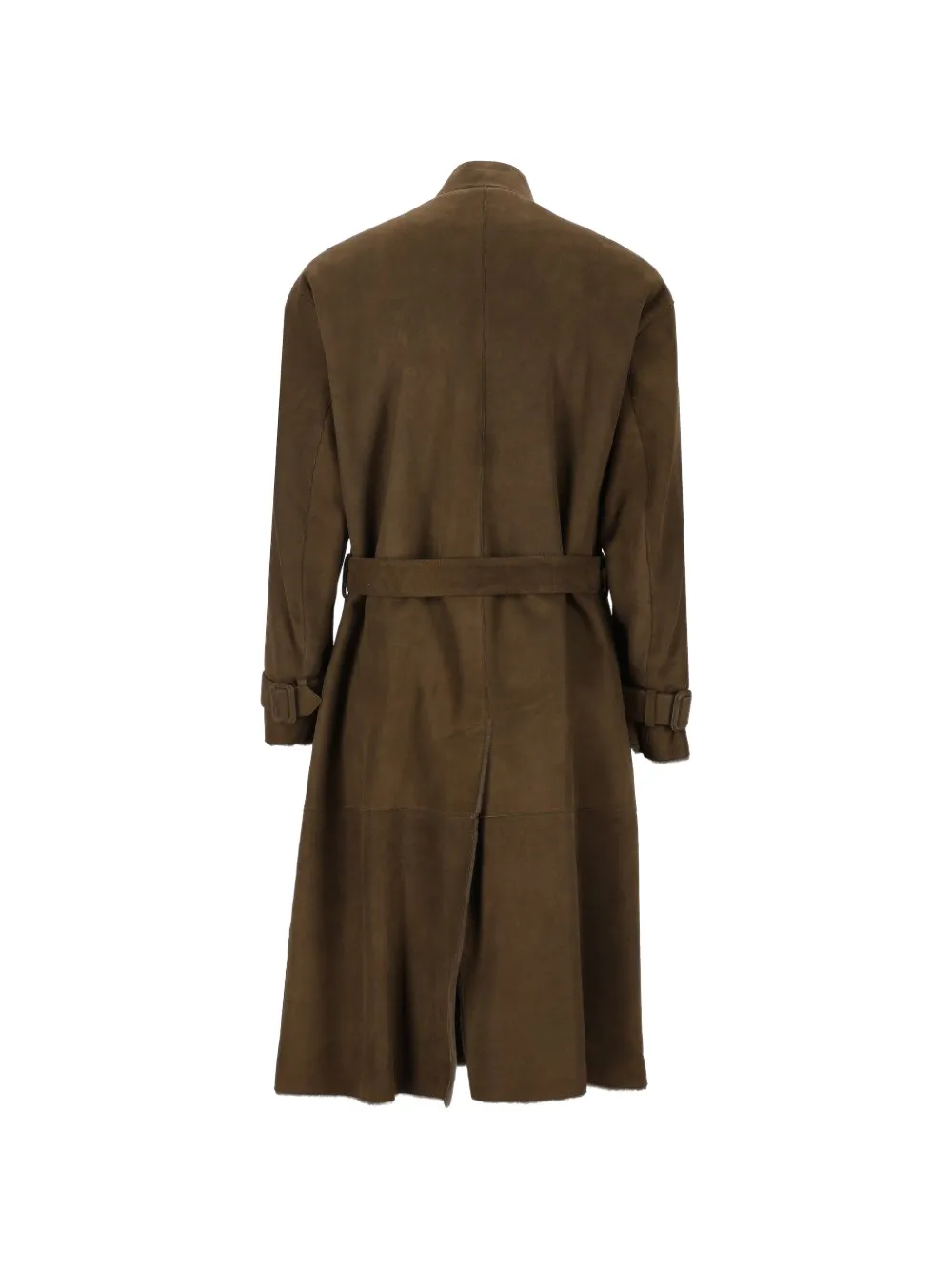 Giorgio Armani Lammy trenchcoat met dubbele rij knopen Groen