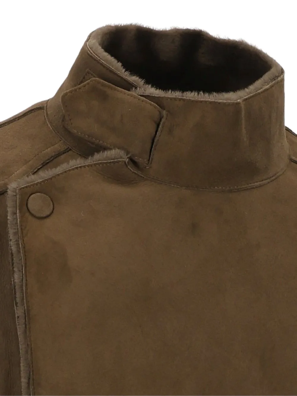 Giorgio Armani Lammy trenchcoat met dubbele rij knopen Groen