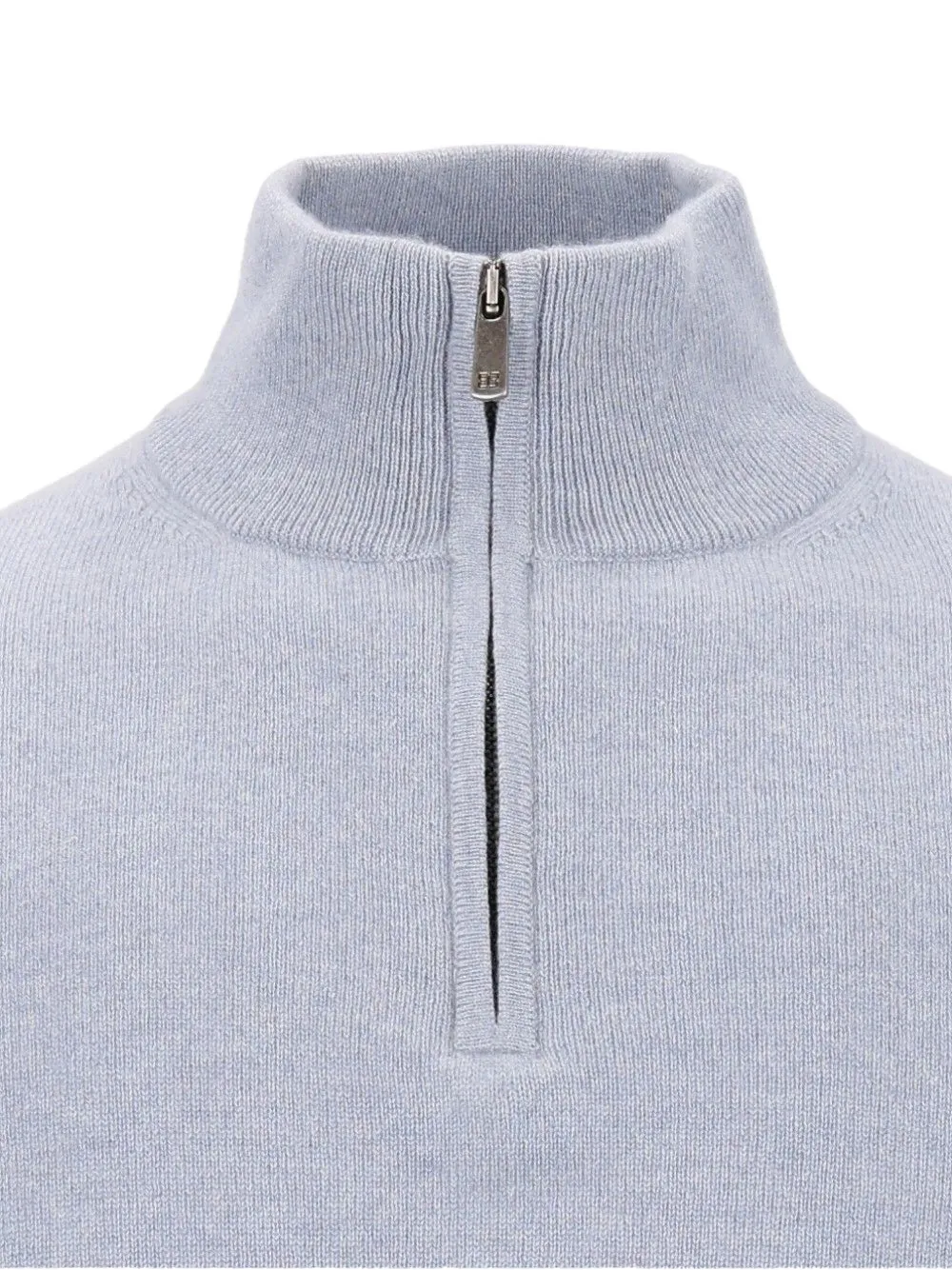 BOMPARD Côme kasjmier trui met ritskraag Blauw