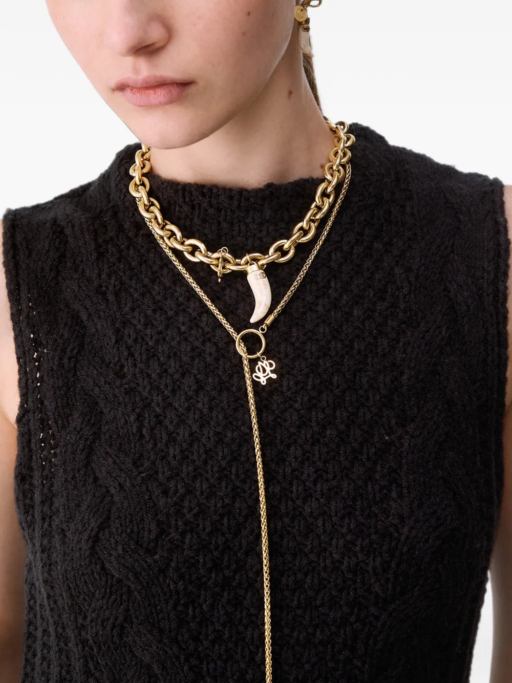 LIU JO cable knit top Zwart