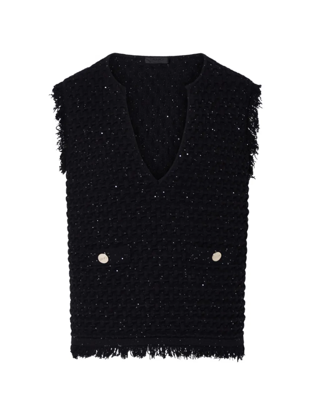 LIU JO Gilet con frange - Nero