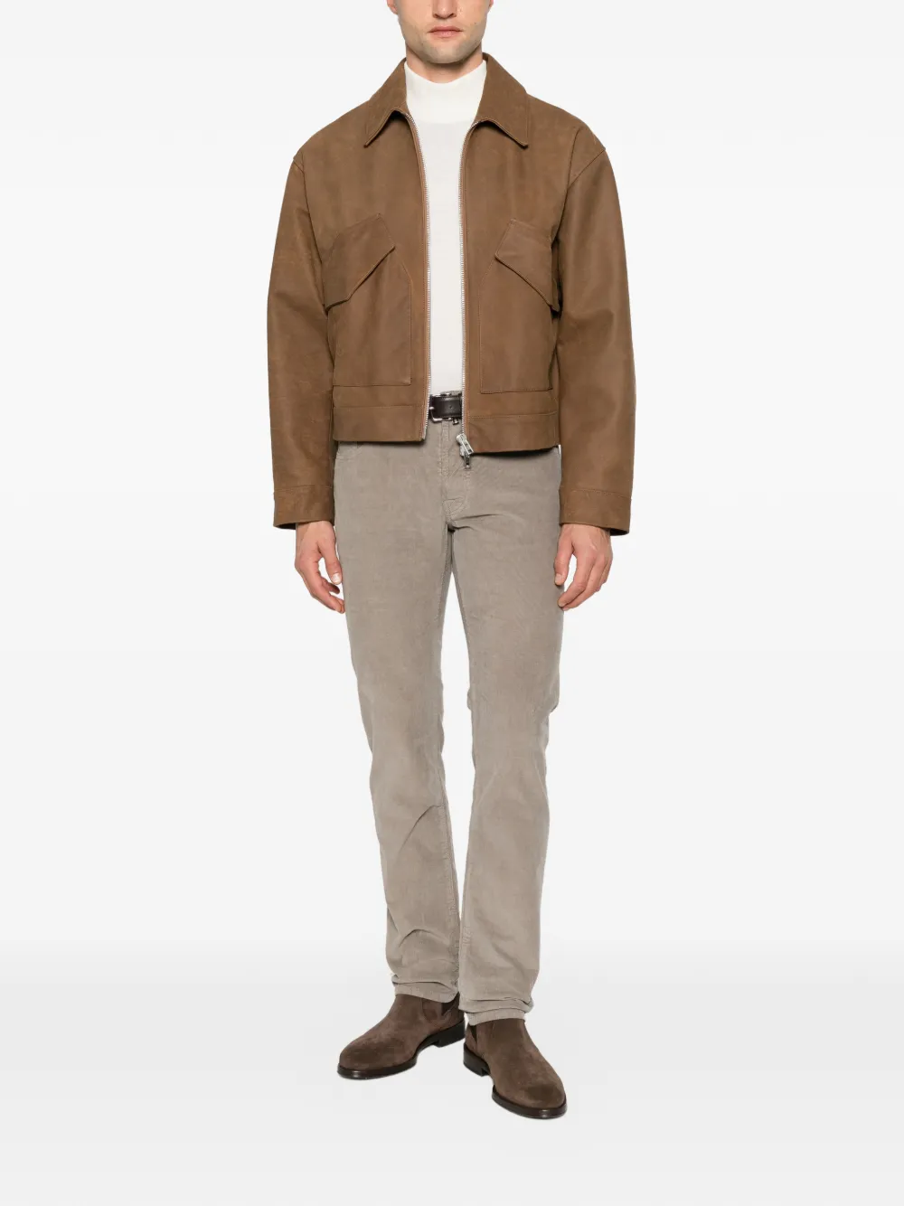 Jacob Cohën Bard ribfluwelen straight broek Beige