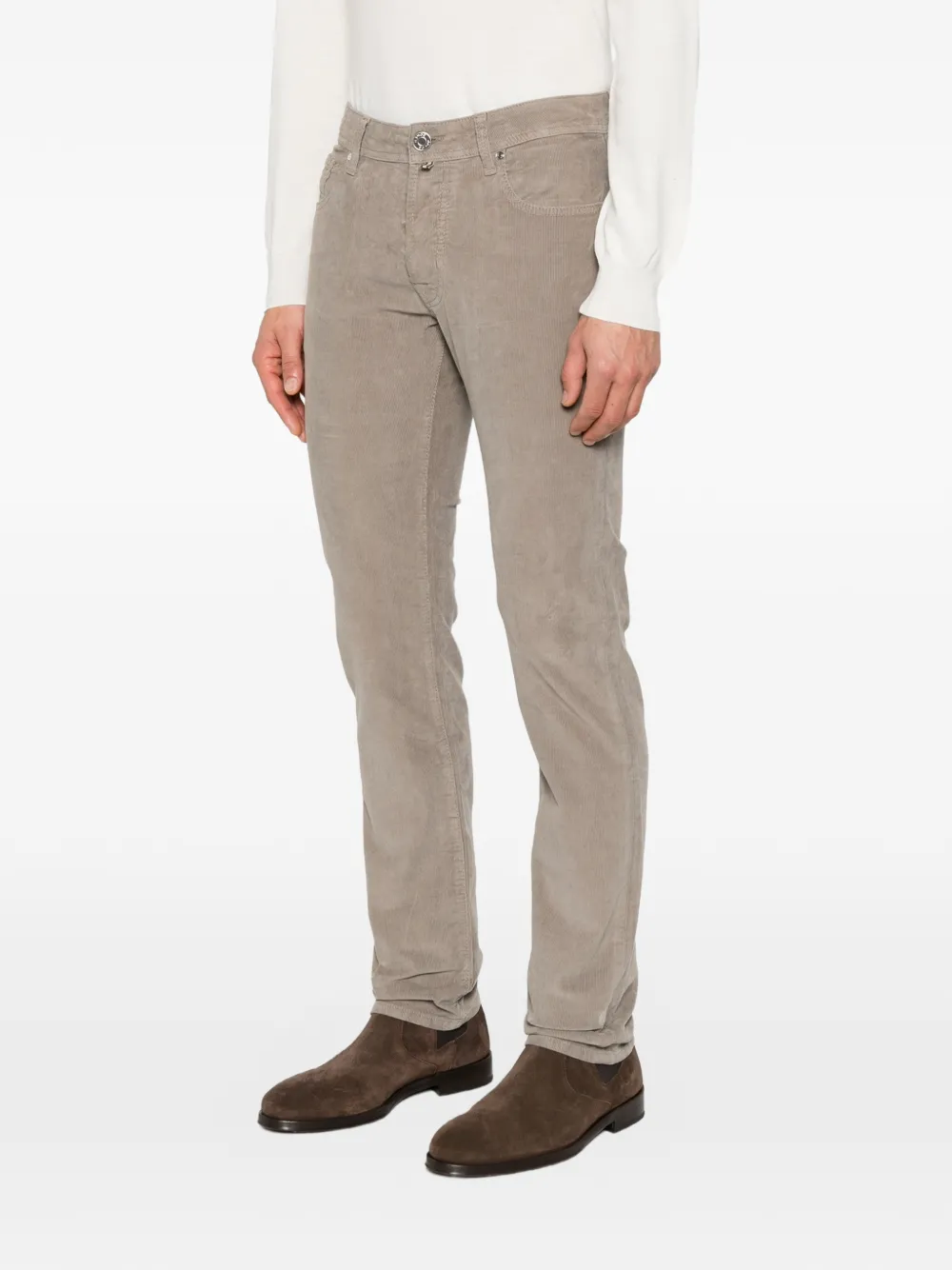 Jacob Cohën Bard ribfluwelen straight broek Beige