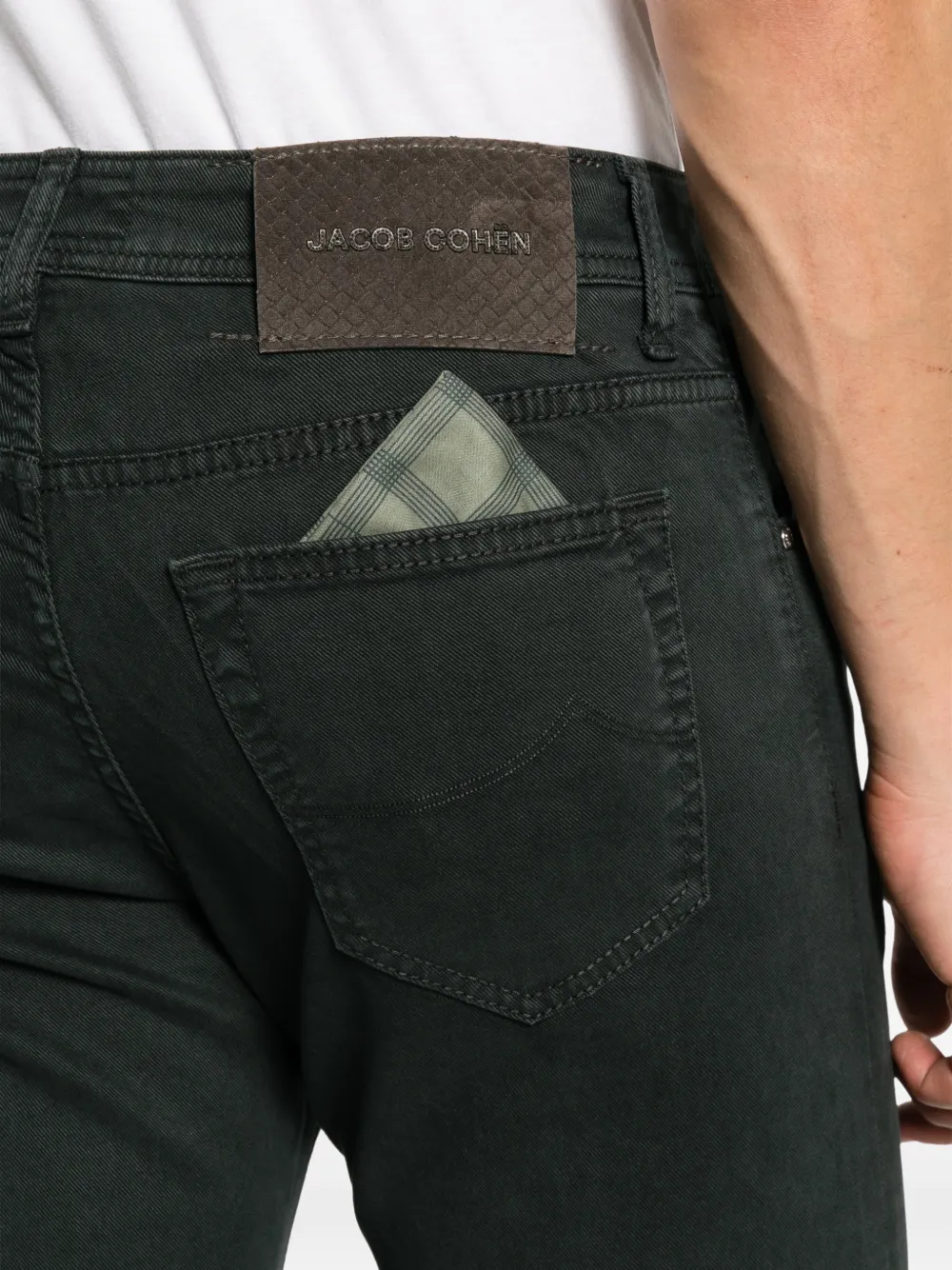 Jacob Cohën Straight broek met logopatch Groen