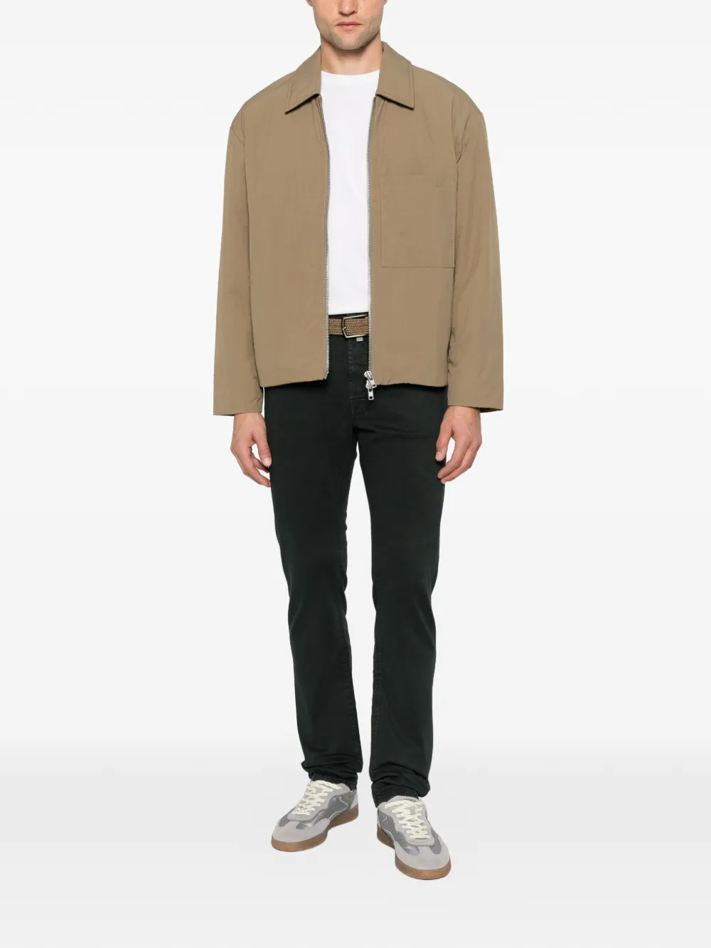 Jacob Cohën Straight broek met logopatch Groen