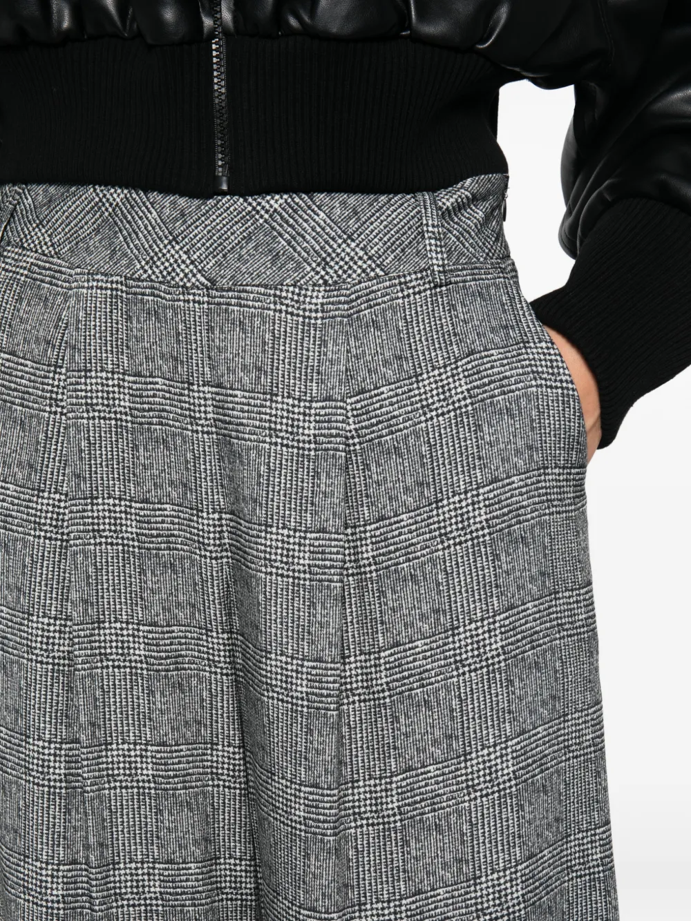ERMANNO FIRENZE Prince of Wales check palazzo pants Grijs