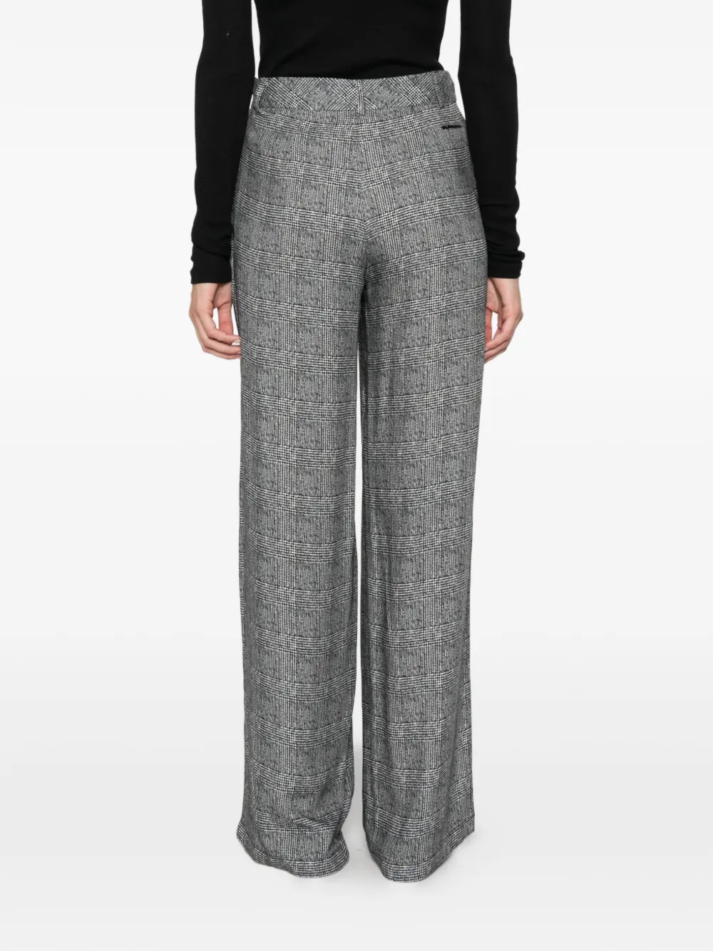ERMANNO FIRENZE Prince of Wales check palazzo pants Grijs