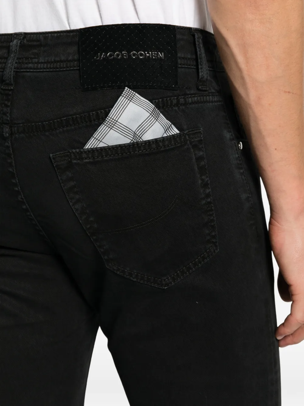 Jacob Cohën Skinny jeans met logopatch Zwart