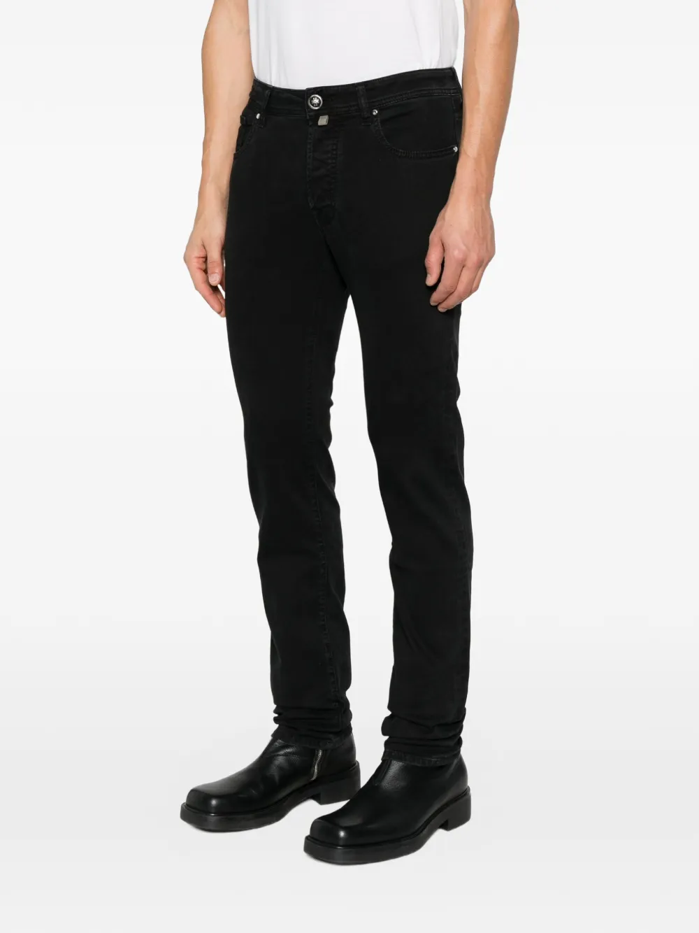 Jacob Cohën Skinny jeans met logopatch Zwart