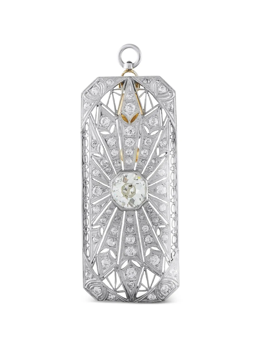 LB Exclusive Art Deco Brosche mit Diamanten - Silber