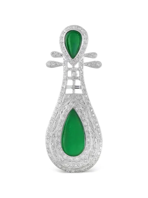 LB Exclusive jade and diamond brooch