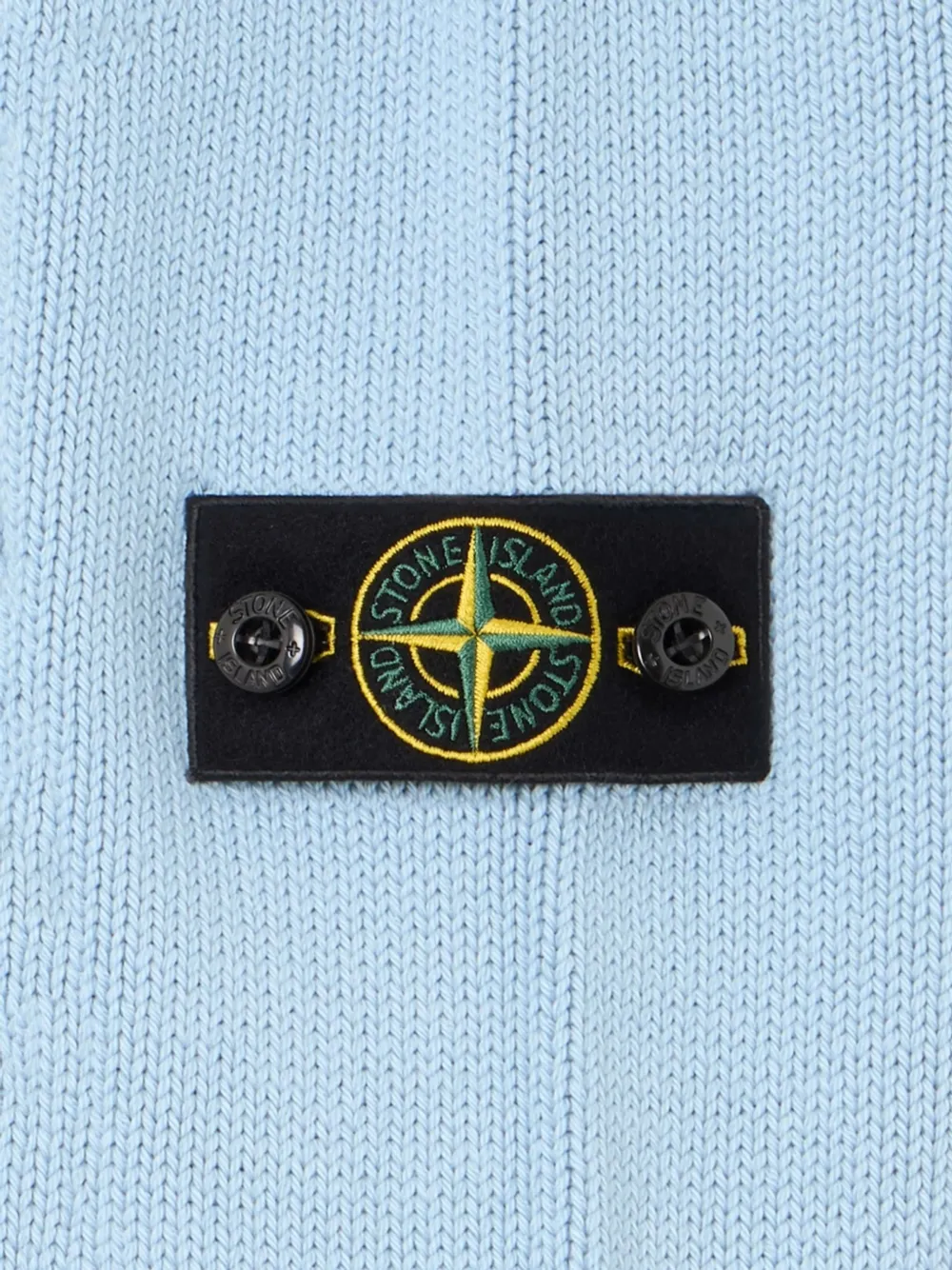 Stone Island Junior Ribgebreide trui met logo-patch Blauw