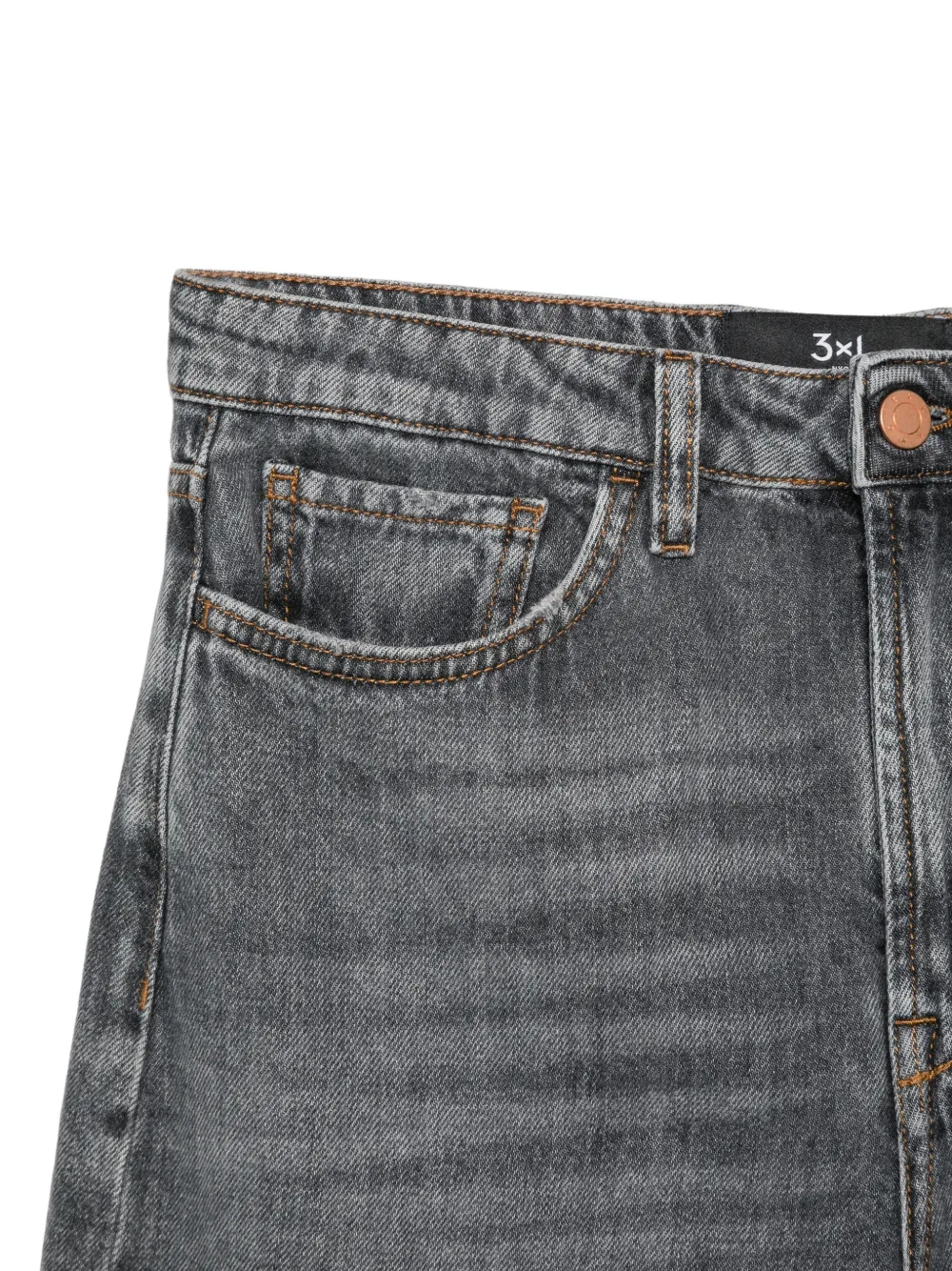 3x1 washed wide-leg jeans Grijs