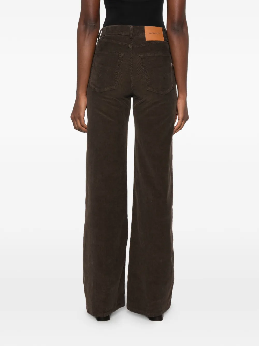 DONDUP Amber corduroy-effect wide-leg trousers Bruin