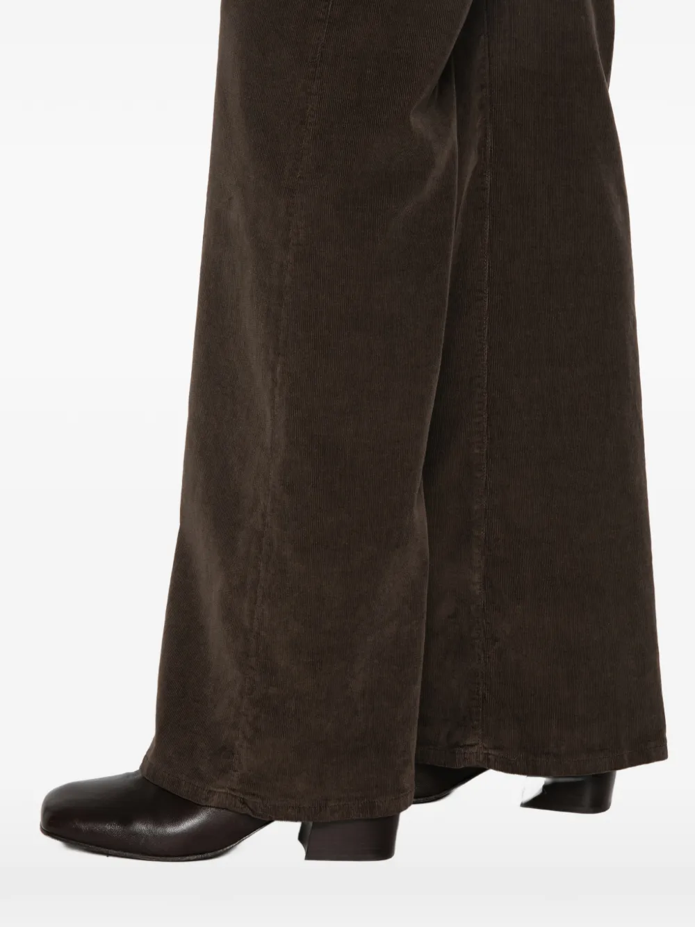 DONDUP Amber corduroy-effect wide-leg trousers Bruin