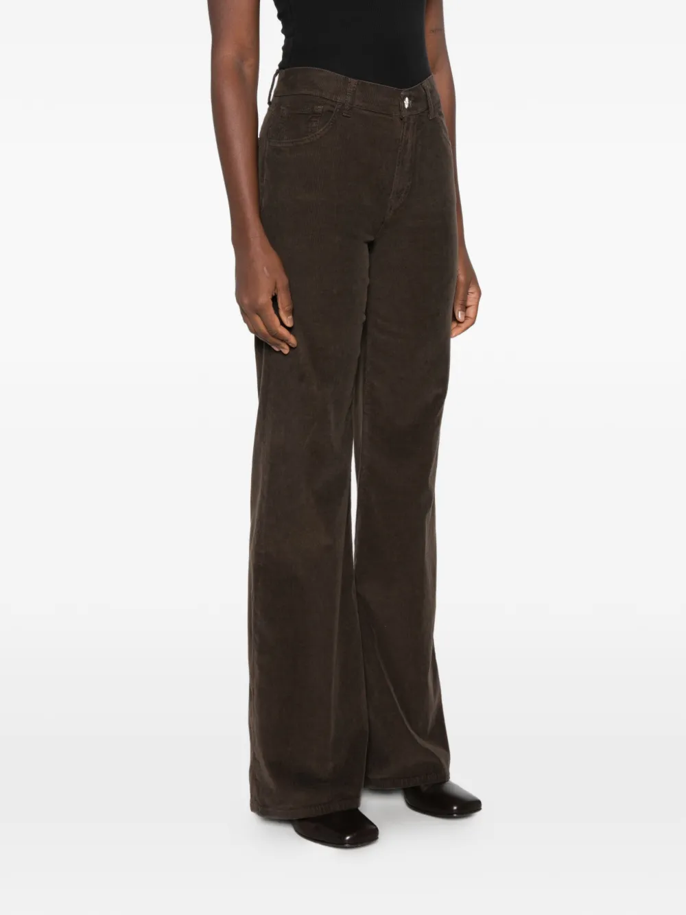 DONDUP Amber corduroy-effect wide-leg trousers Bruin