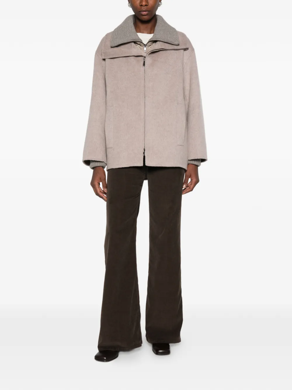 DONDUP Amber corduroy-effect wide-leg trousers Bruin