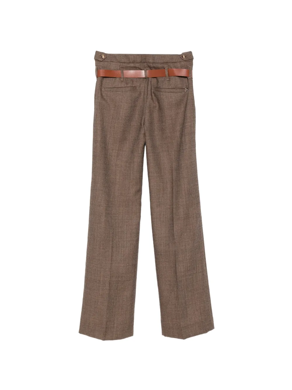 DONDUP Margie belted micro-check trousers Bruin
