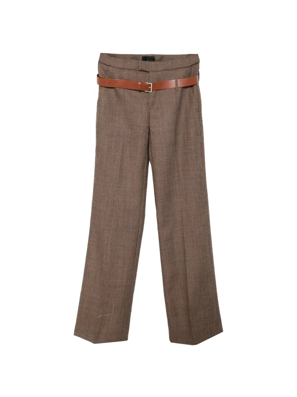 DONDUP Margie belted micro-check trousers