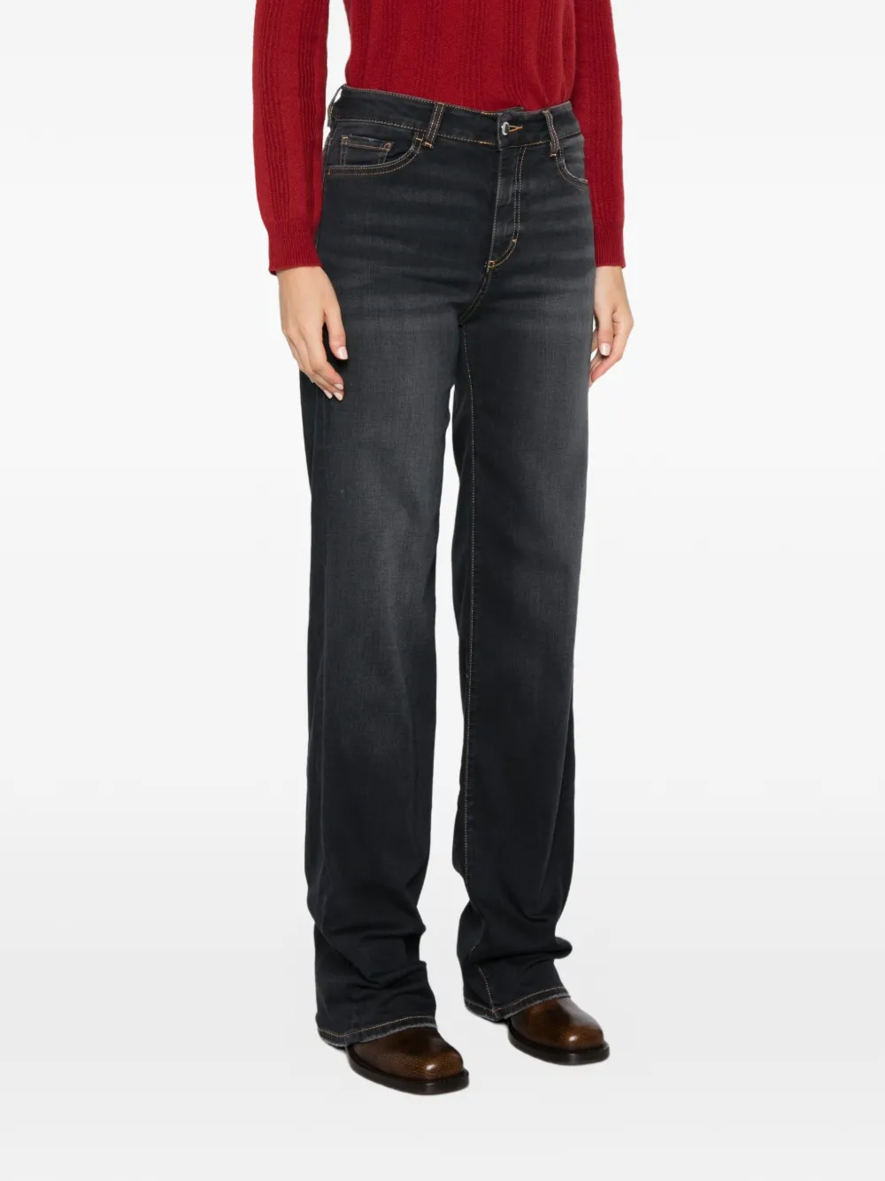 ICON DENIM Joia straight jeans met vervaagd effect Grijs