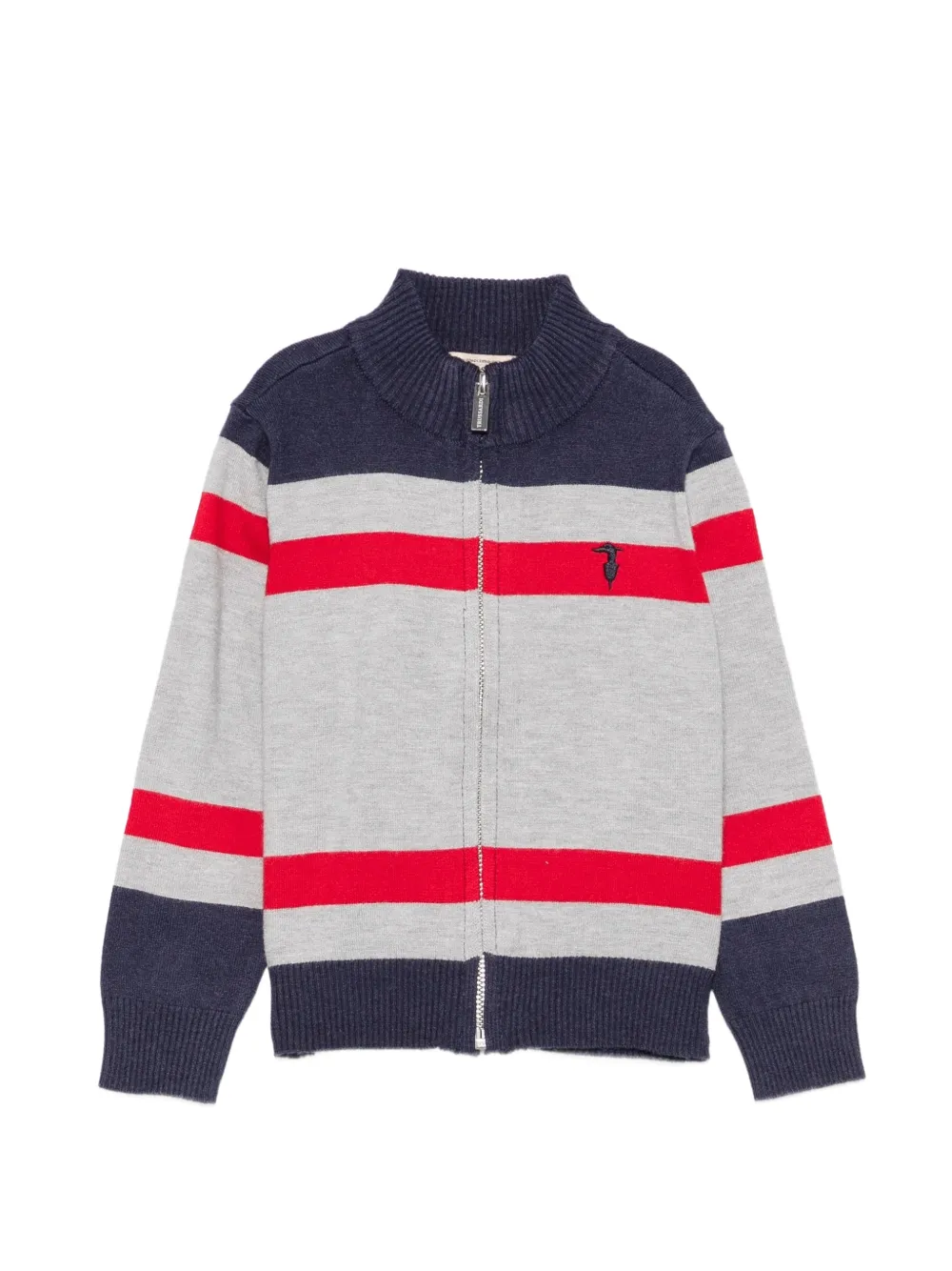 TRUSSARDI JUNIOR striped zip-up cardigan - Gris TRUSSARDI JUNIOR striped zip-up cardigan - Gris