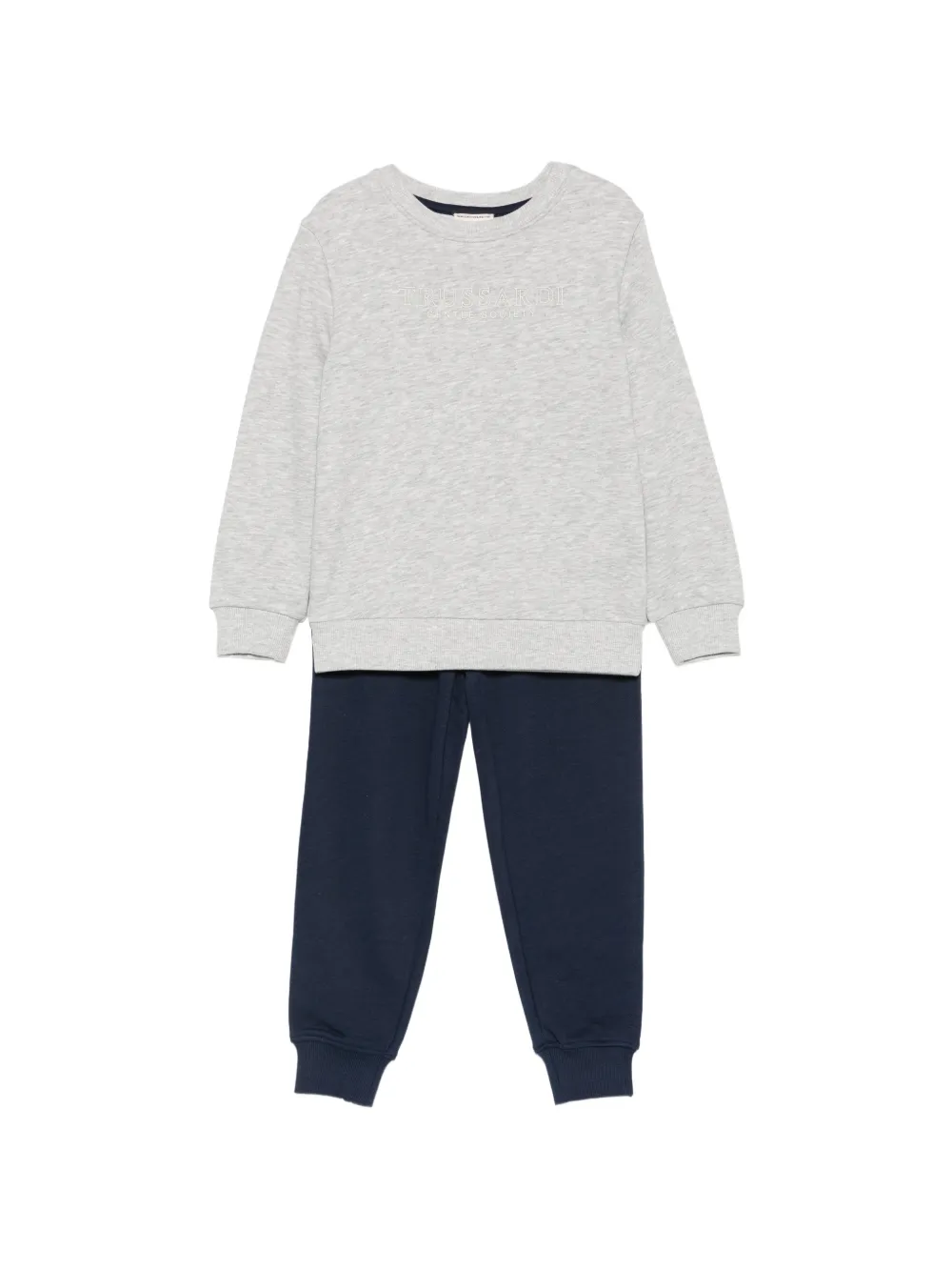 TRUSSARDI JUNIOR logo-embroidered tracksuit - Grigio