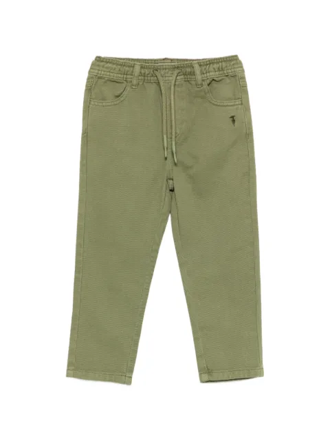 TRUSSARDI JUNIOR drawstring-waist logo-embroidered trousers