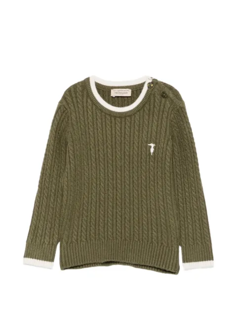 TRUSSARDI JUNIOR cable-knit button-detail sweater