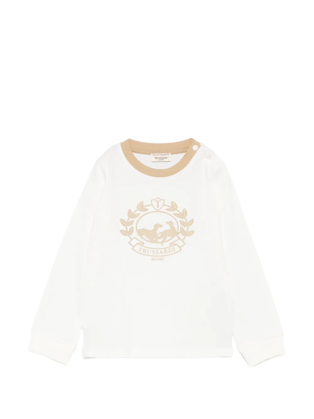 TRUSSARDI JUNIOR T-shirt a maniche lunghe con logo - Toni neutri
