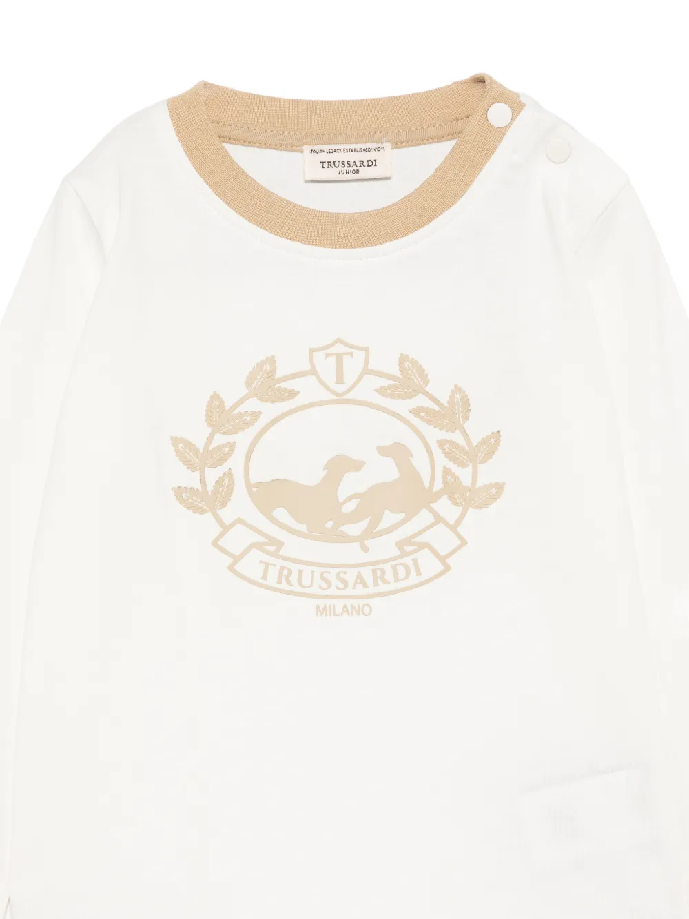 TRUSSARDI JUNIOR T-shirt met lange mouwen en logo-print Beige