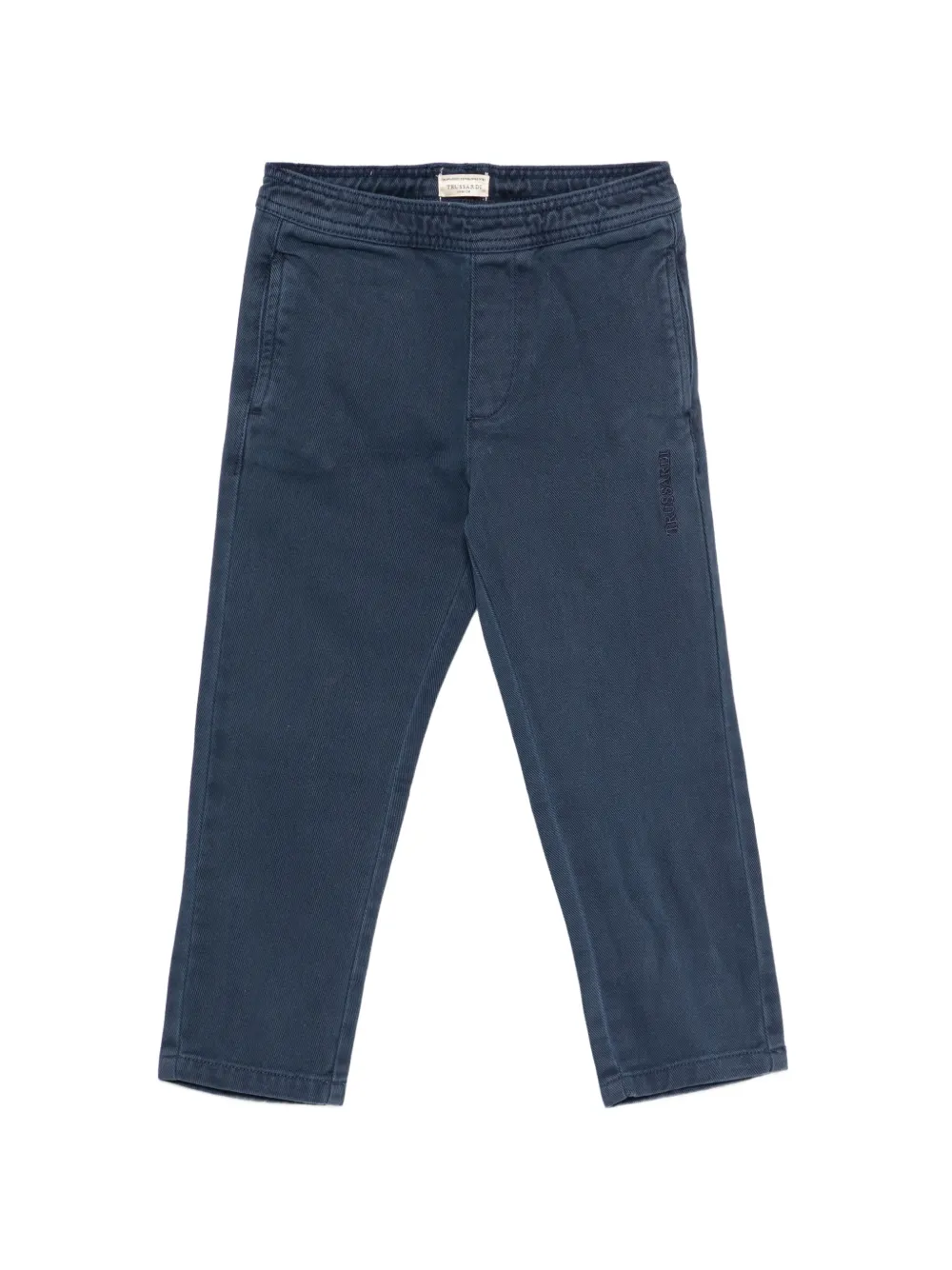 TRUSSARDI JUNIOR logo-embroidered elasticated-waistband trousers - Bleu TRUSSARDI JUNIOR logo-embroidered elasticated-waistband trousers - Bleu