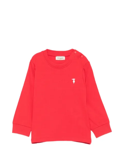 TRUSSARDI JUNIOR logo-embroidered long-sleeve T-shirt