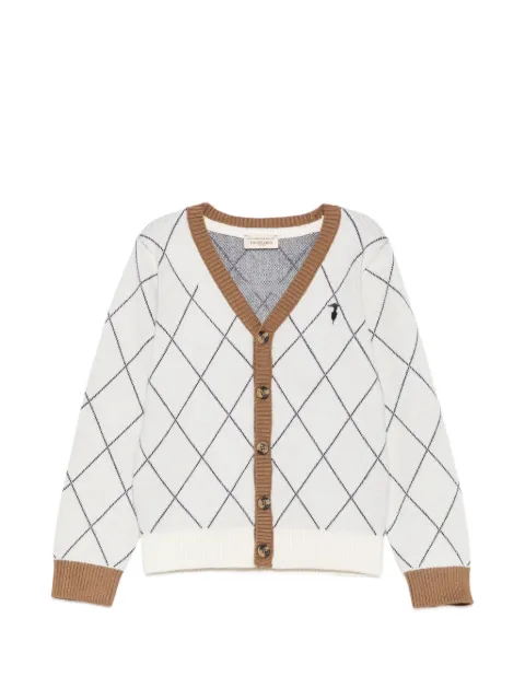 TRUSSARDI JUNIOR argyle-pattern cardigan