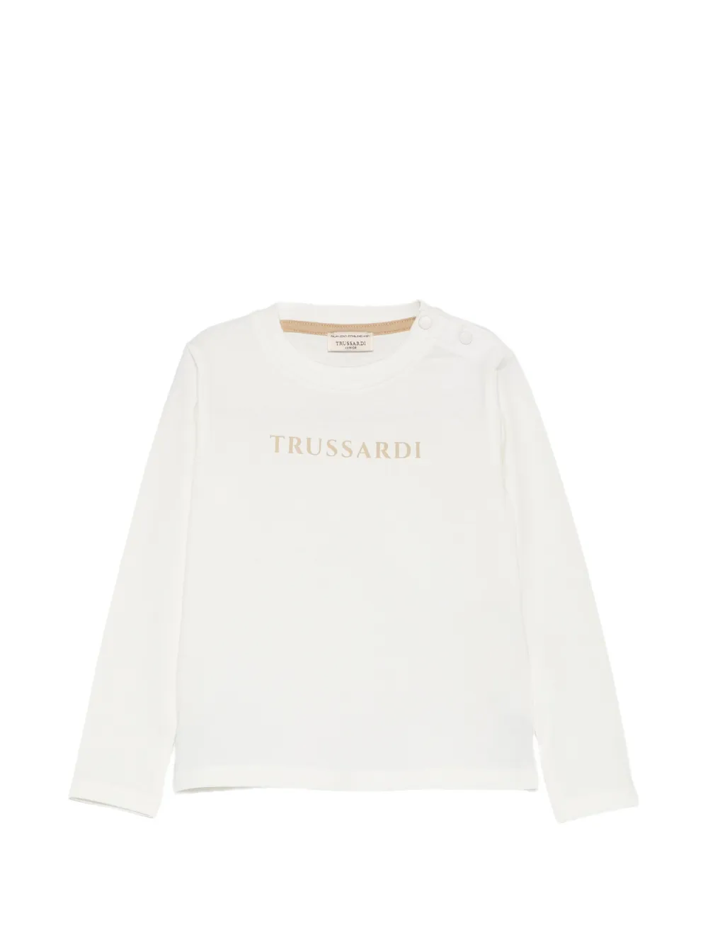 TRUSSARDI JUNIOR T-shirt a maniche lunghe con logo - Bianco
