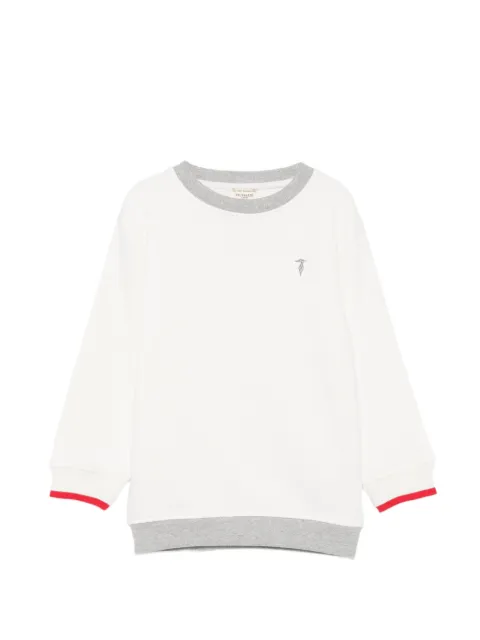 TRUSSARDI JUNIOR logo-embroidered colour-block sweater