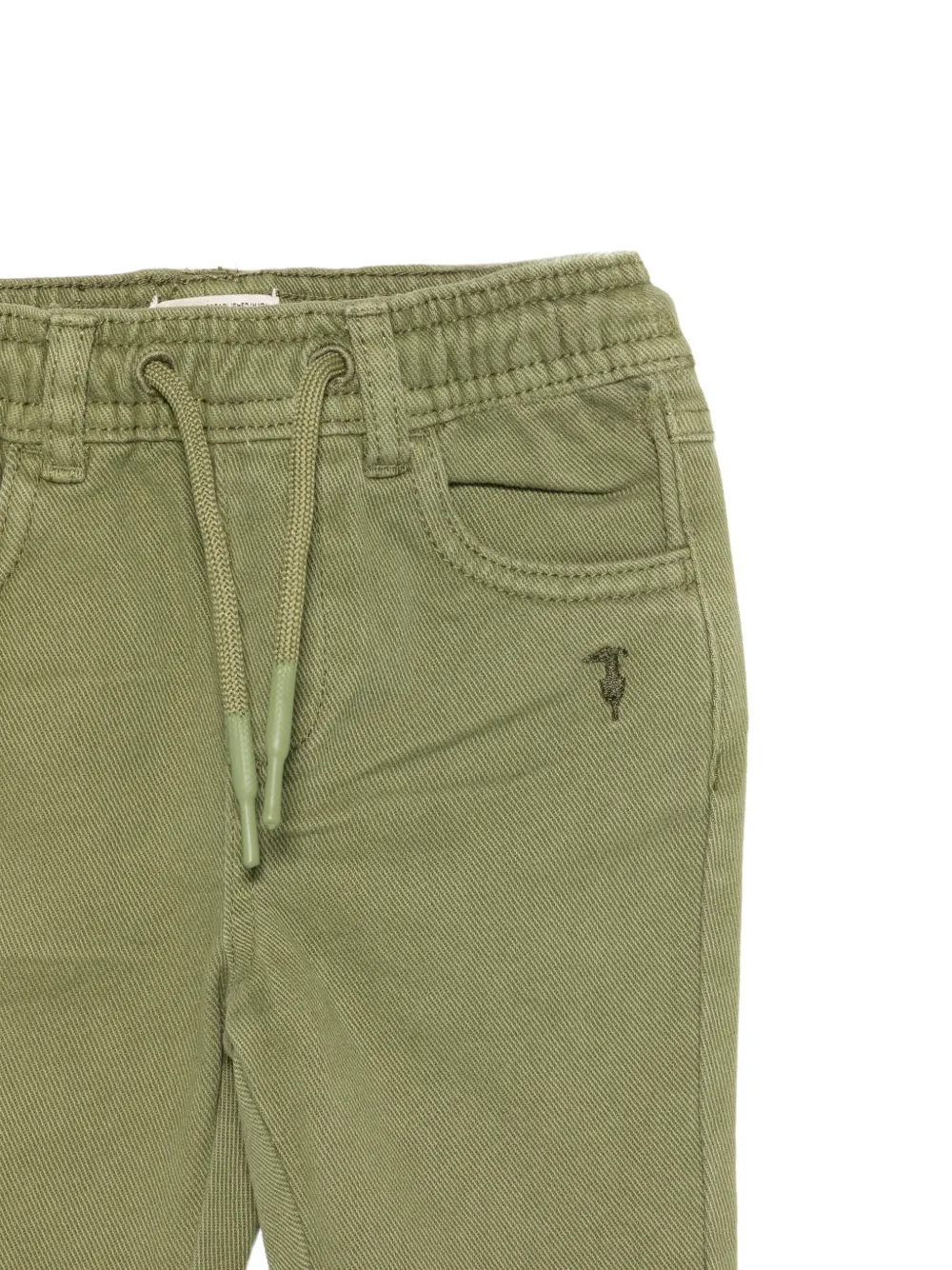 TRUSSARDI JUNIOR Broek met geborduurd logo en trekkoordtaille Groen