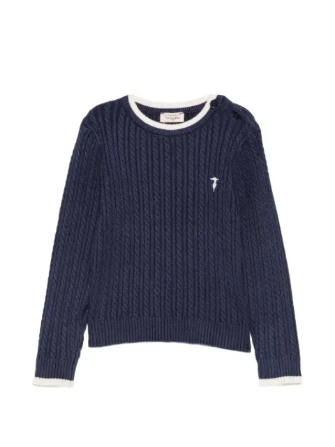 TRUSSARDI JUNIOR cable-knit button-detail sweater
