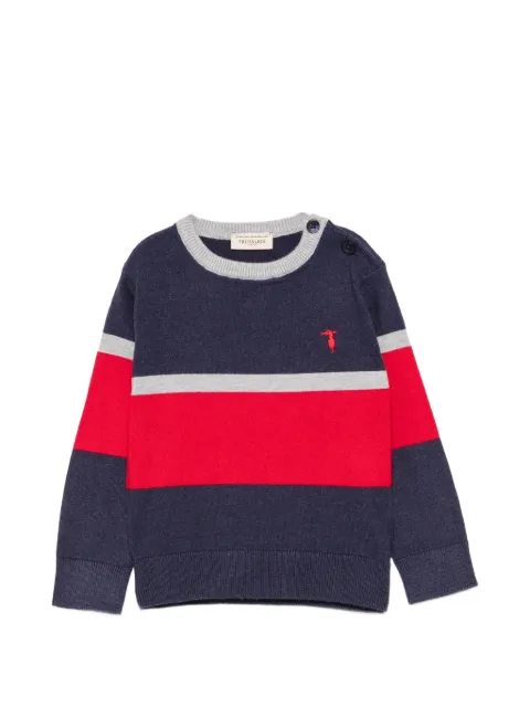 TRUSSARDI JUNIOR suéter con botones y motivo de rayas