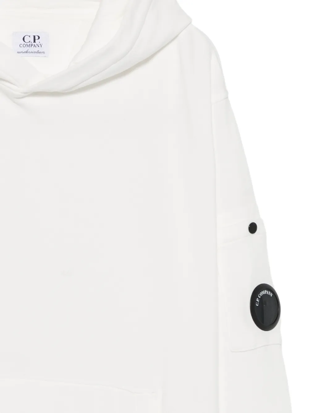 C.P. Company Kids Hoodie met buidelzak Wit