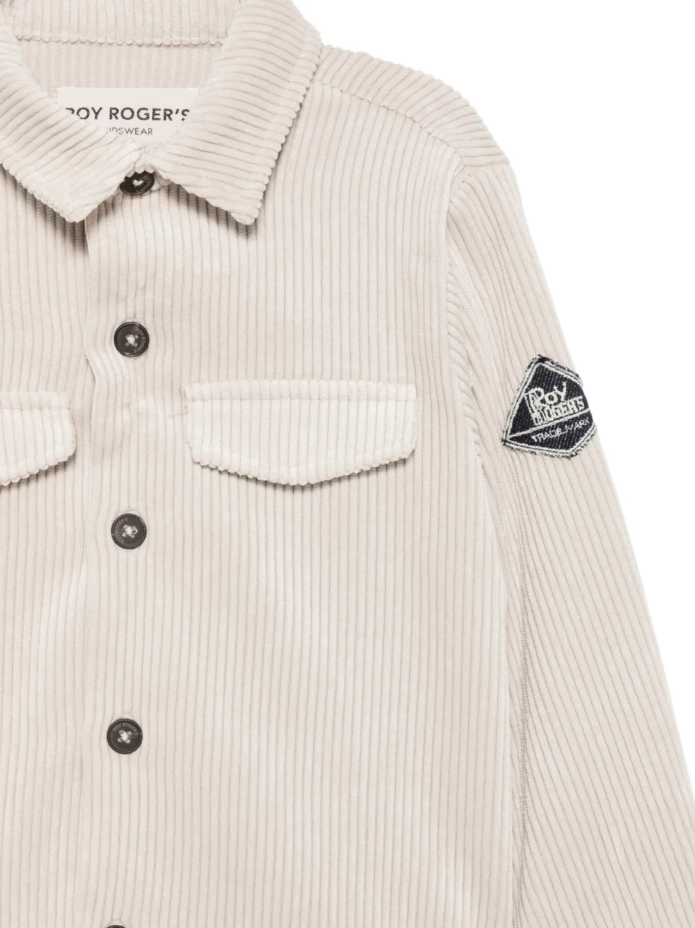 Roy Rogers Kids Ribfluwelen shirt met logopatch Beige