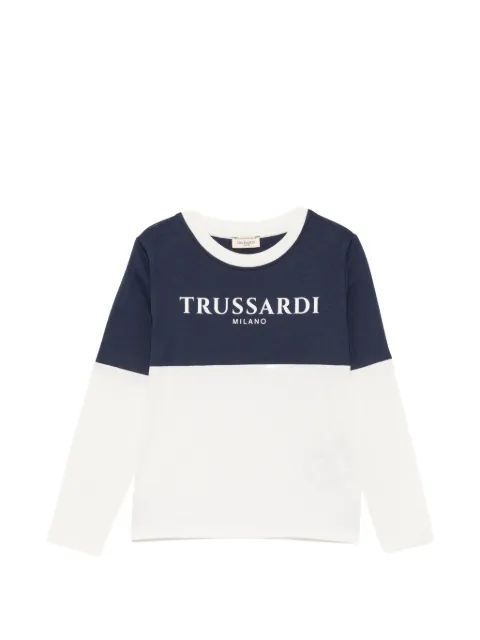 TRUSSARDI JUNIOR logo-print colour-block T-shirt