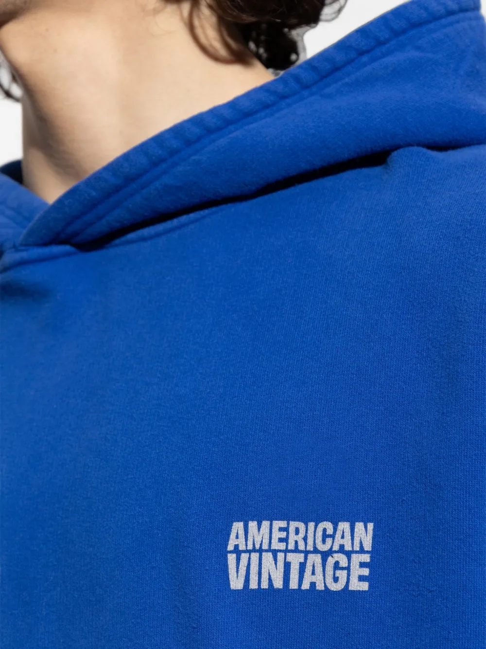 American Vintage Plizzy katoenen hoodie met logo-print Blauw