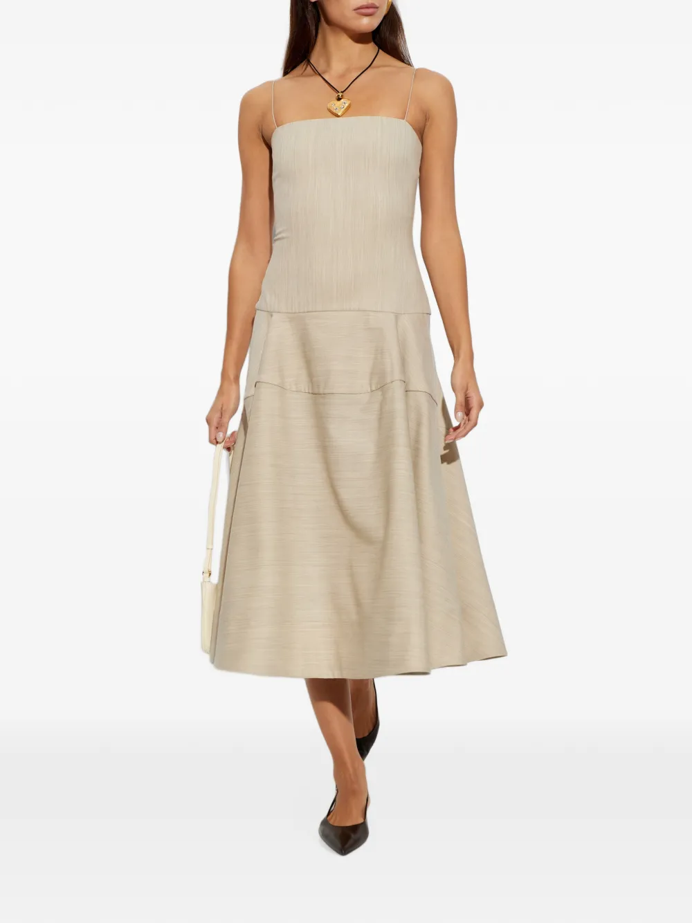 Jacquemus The Paradiso jurk Beige