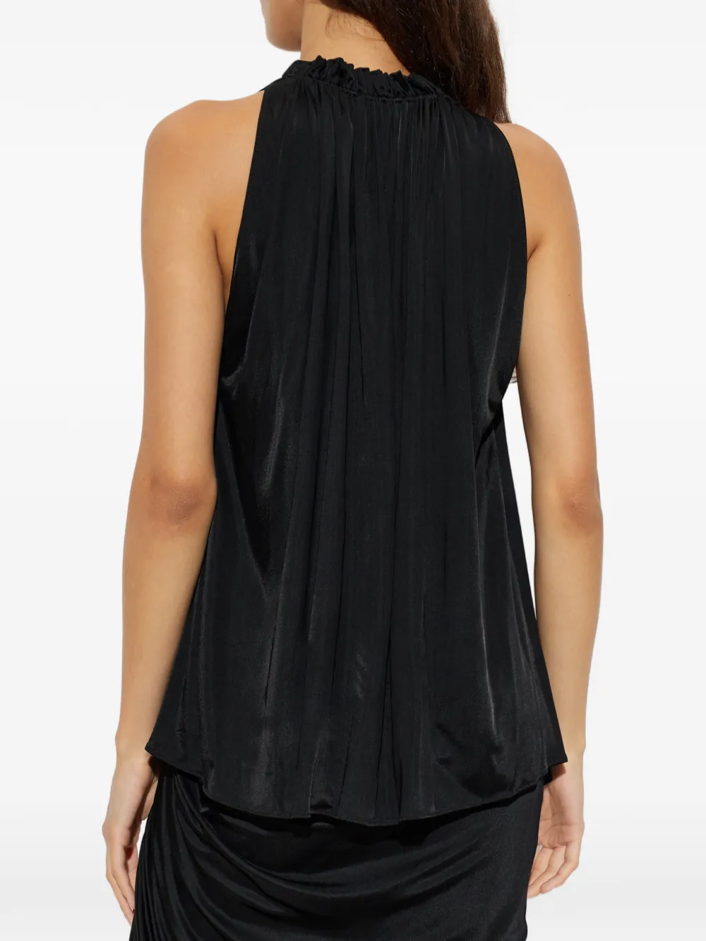 Balmain Blouse met kwastje en ruches Zwart