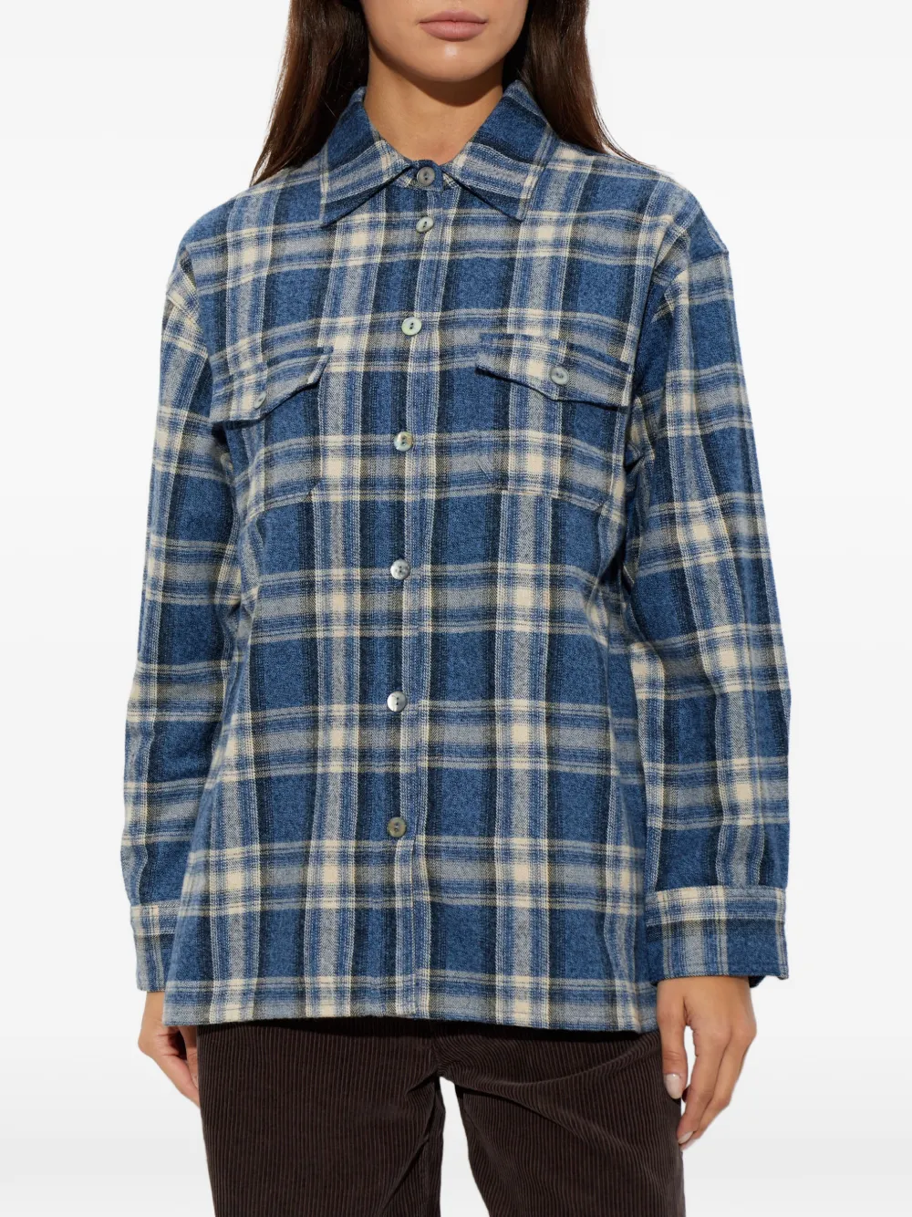 Citizens of Humanity Geruit katoenen blouse Blauw